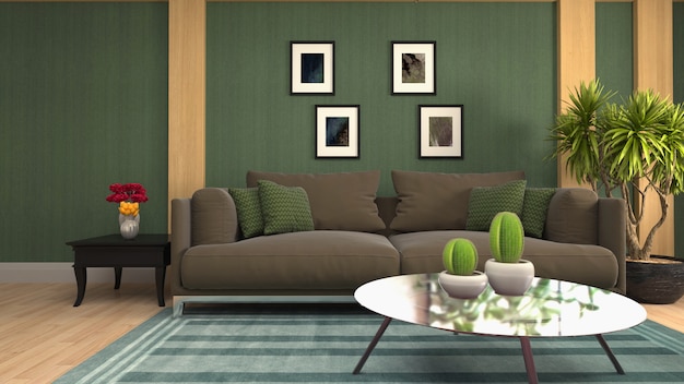 Illustration of the living room interior