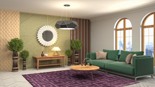 Illustration of the living room interior