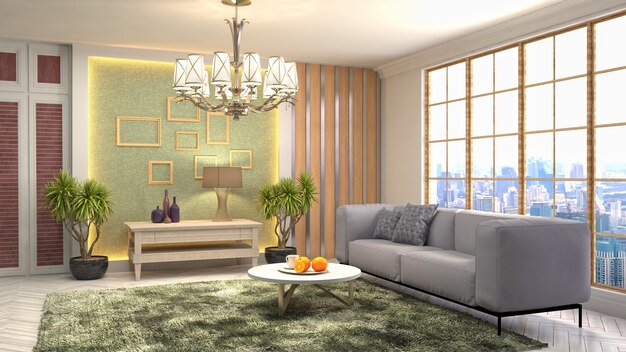 Illustration of the living room interior