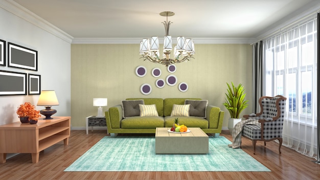 Illustration of the living room interior