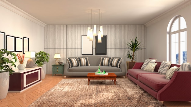 Illustration of the living room interior