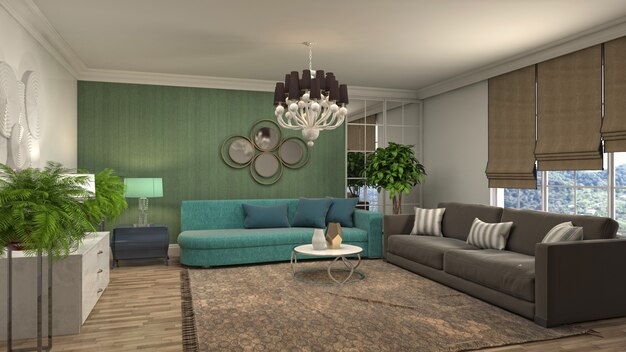 Illustration of the living room interior