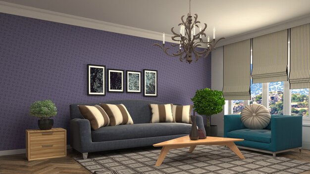 Illustration of the living room interior