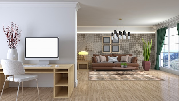 Illustration of the living room interior