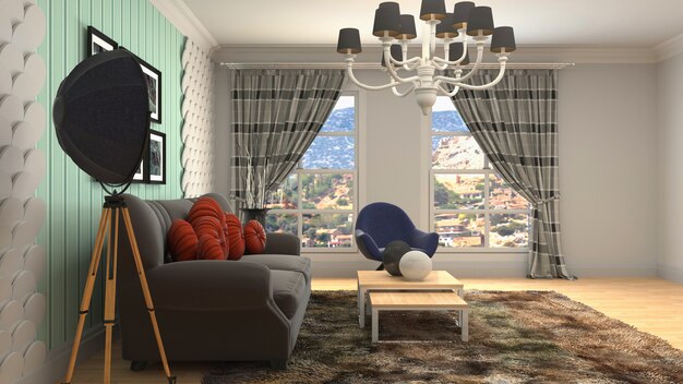 Illustration of the living room interior