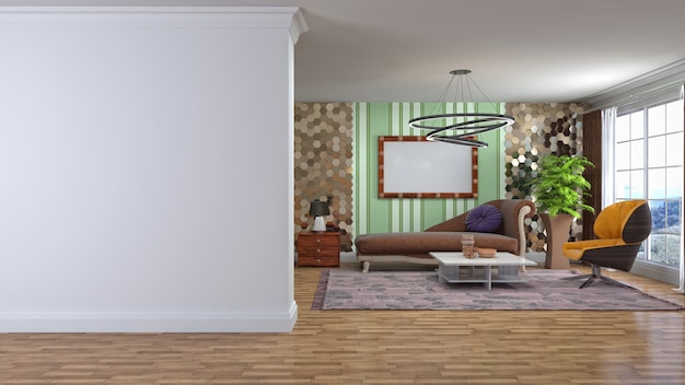 Illustration of the living room interior