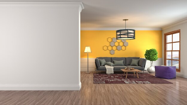 Illustration of the living room interior