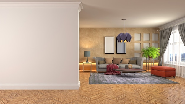 Illustration of the living room interior