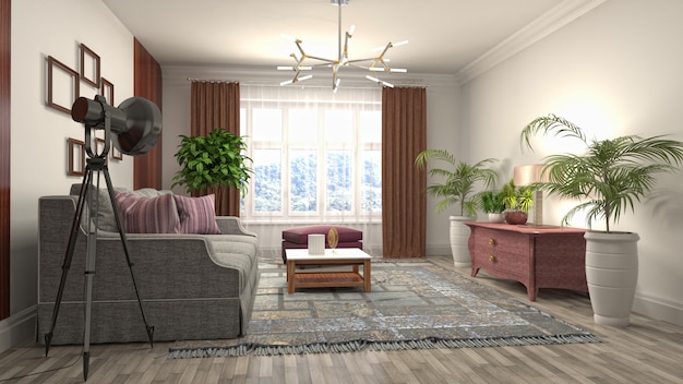 Illustration of the living room interior