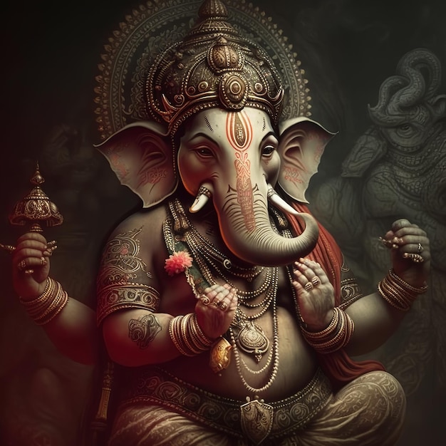 Illustration of lord Ganesha for ganesh chaturthi Generative ai