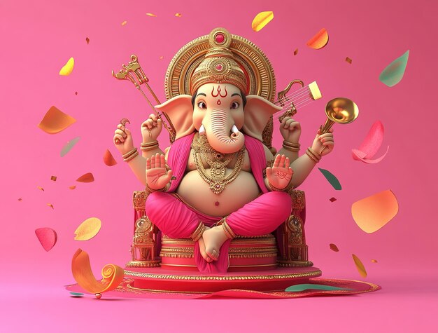 Photo illustration of lord ganpati for ganesh chaturthi festival of india ganesh chaturthi for greeting