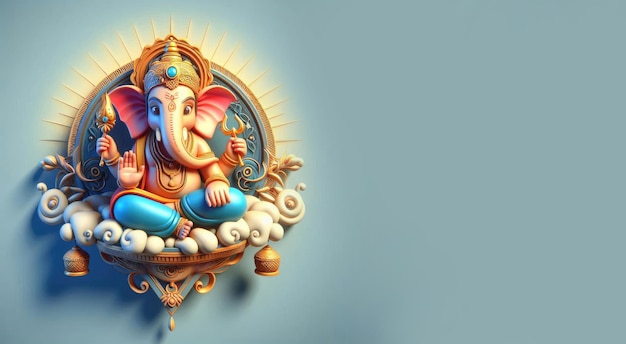 Photo illustration of lord ganpati or ganesha for ganesh chaturthi festival