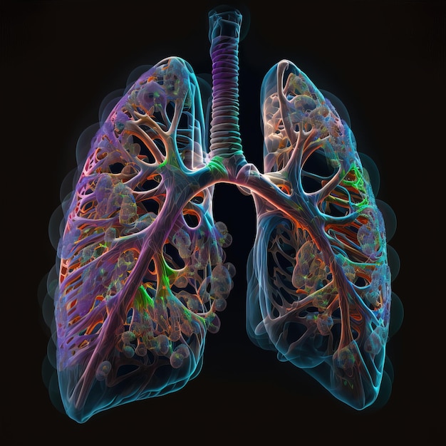 illustration of the lungs Generative AI