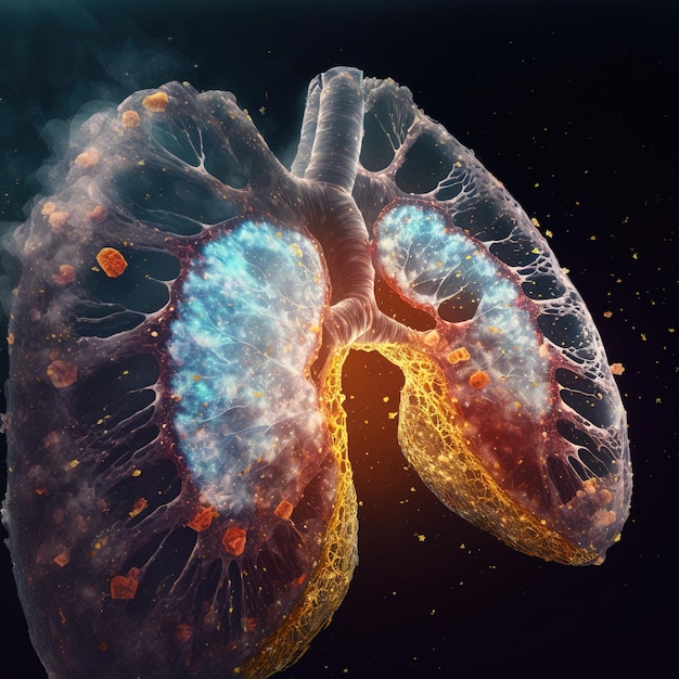 illustration of the lungs Generative AI