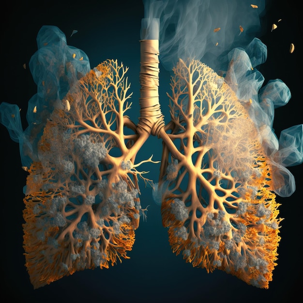 illustration of the lungs Generative AI