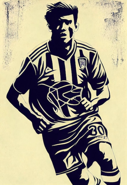 Illustration of a man playing soccer