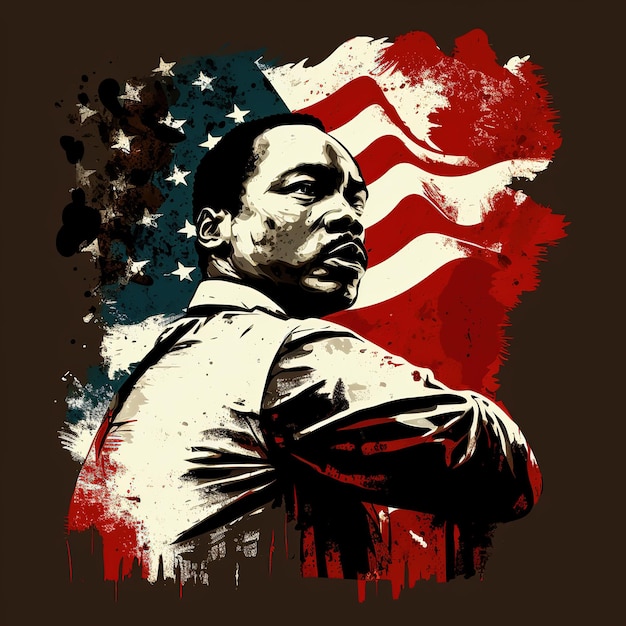 Illustration for Martin Luther King Jr on abstract background banner or poster