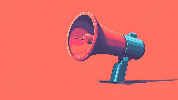 Illustration of a megaphone used for advertising announcements and attention seeking