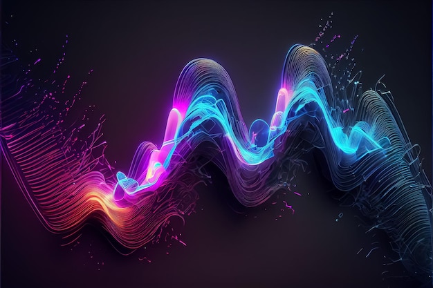 Illustration of micro code data lines information flow AI