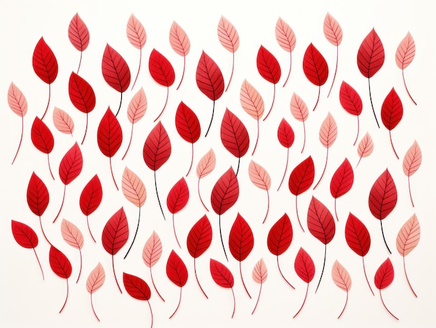 Photo an illustration of an minimal leaves leaf pattern on a white background