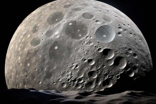 A illustration of the moons surface in great detail