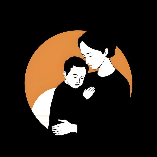 illustration mother and son design mothers day moment of love mom and child generative ai