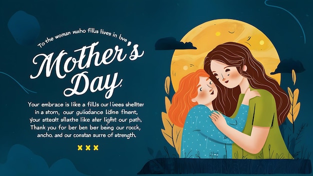 illustration mother and son design mothers day moment of love mom and child generative ai