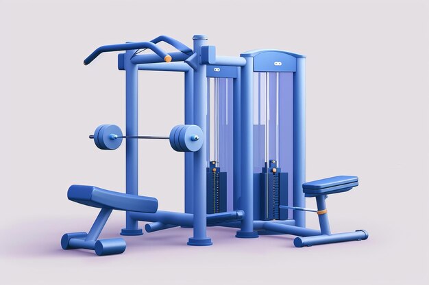 Illustration of a multifunctional gym machine emphasizing versatility and fitness