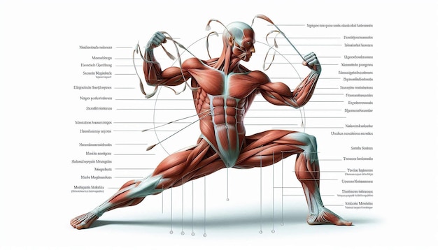 Photo an illustration of a muscular man with a bow and arrows