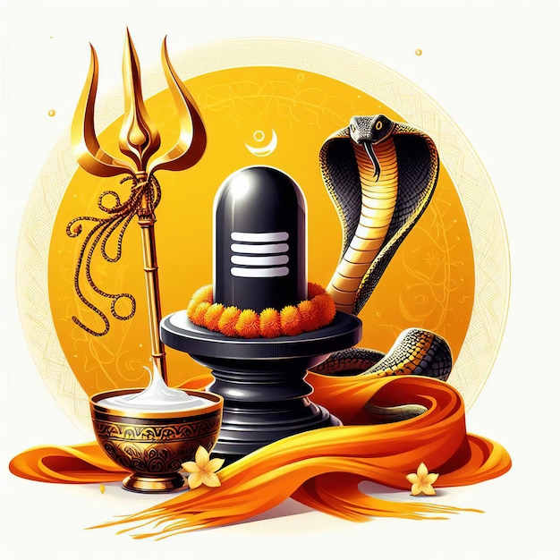 Photo illustration of nag panchami with lord shiva for cardpostergreeting background