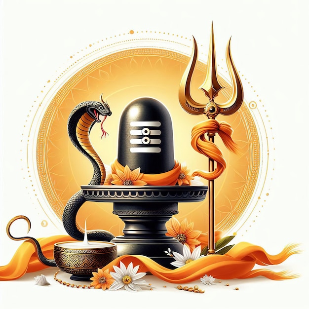 illustration of Nag Panchami with lord shiva for cardpostergreeting background