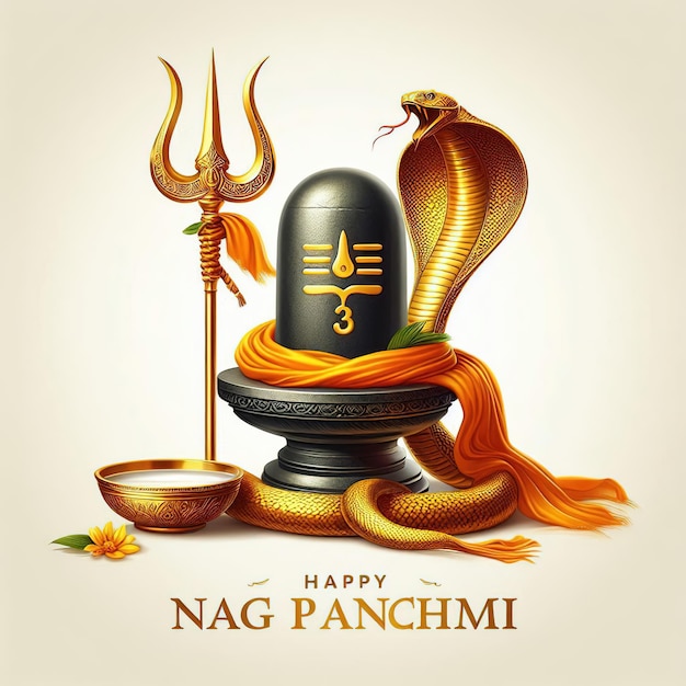 illustration of Nag Panchami with lord shiva for cardpostergreeting background