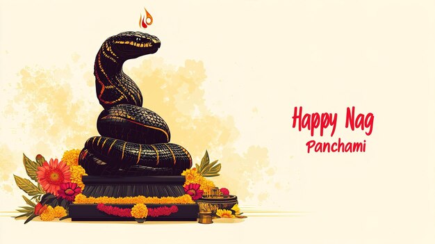 Photo illustration of nag panchami with lord shiva illustration