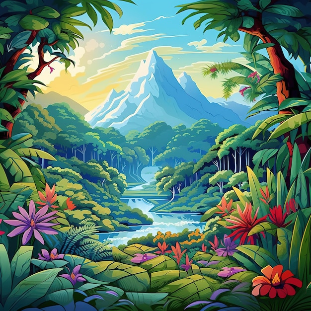 illustration of a natural landscape in Costa Rica