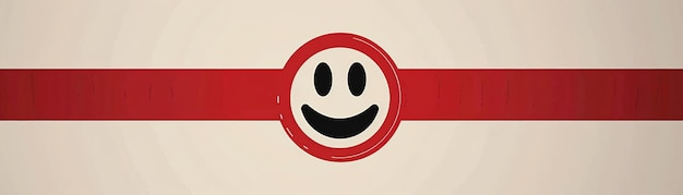 Photo illustration of a nosmiling symbol overlaid with bold text on a simple white background