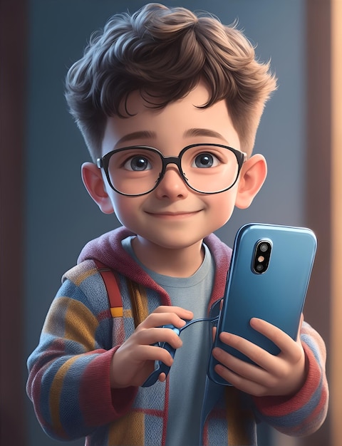 illustration_of_boy_holding_a_phone