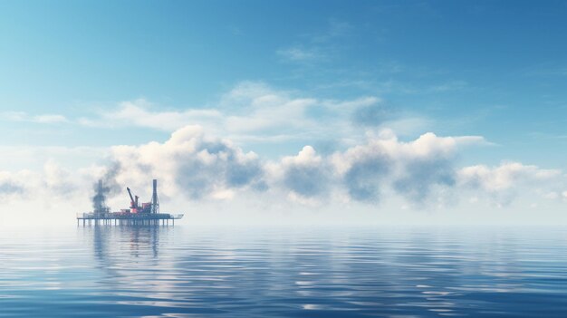 Illustration of Oil platform in ocean Concept of the energy