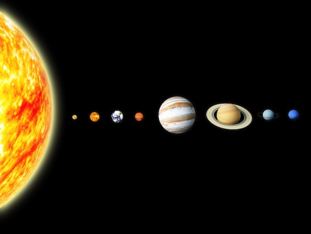 Illustration of our solar system 3D REnder xAMaps from httpplanetpixelemporiumcom