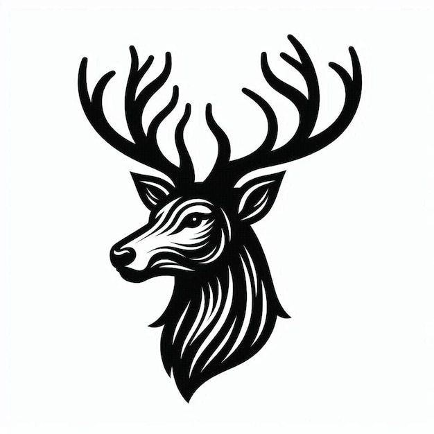 illustration outline of deer head logo