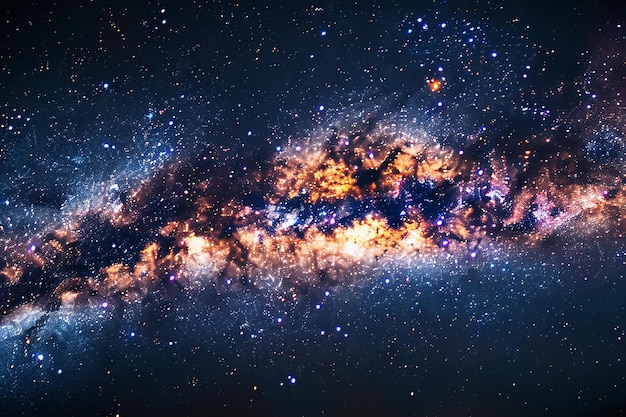 Illustration of panoramic view of the milky way galaxy showcasing its vast expanse and intricate p