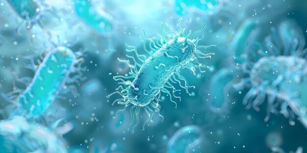 Photo illustration of pathogenic microorganisms spreading contagious diseases and infections concept pathogenic microorganisms contagious diseases infections illustration spread