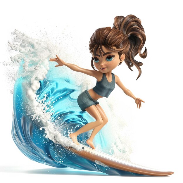 illustration of a person surfing in the sea