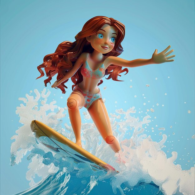 illustration of a person surfing in the sea