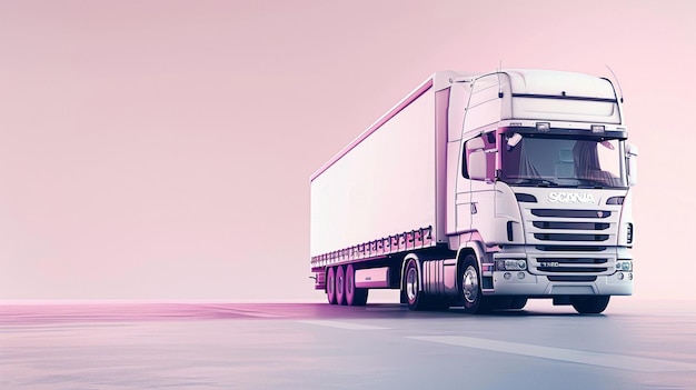 illustration of a pink truck on a pink background