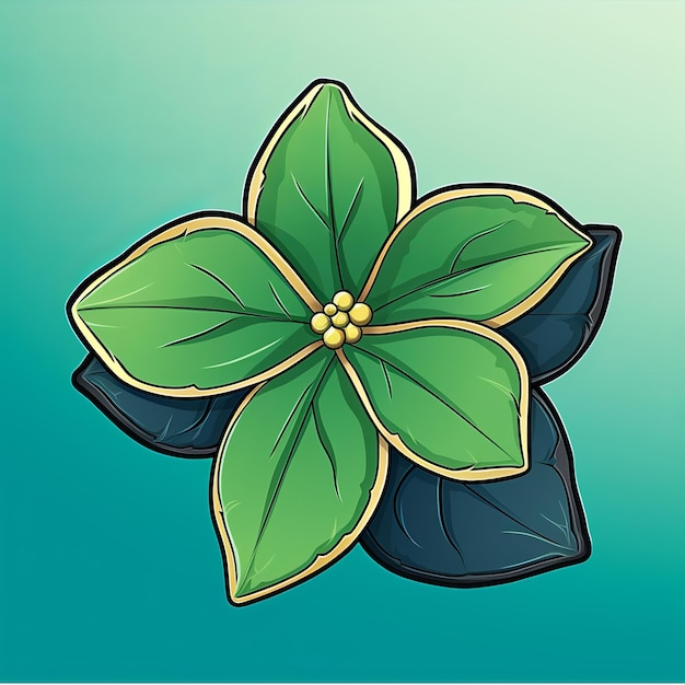 illustration of a poinsettia flower on a turquoise background