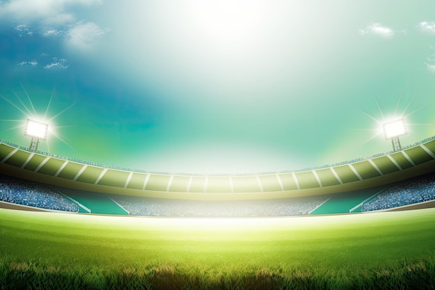 Illustration of a professional background including an empty green grass field