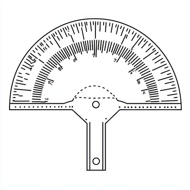 Illustration of a protractor a tool used for measuring angles in geometry essential for students a