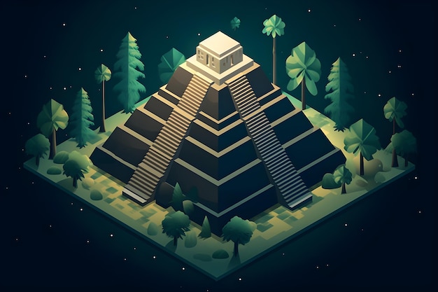 An illustration of the pyramid at teotihuacan.