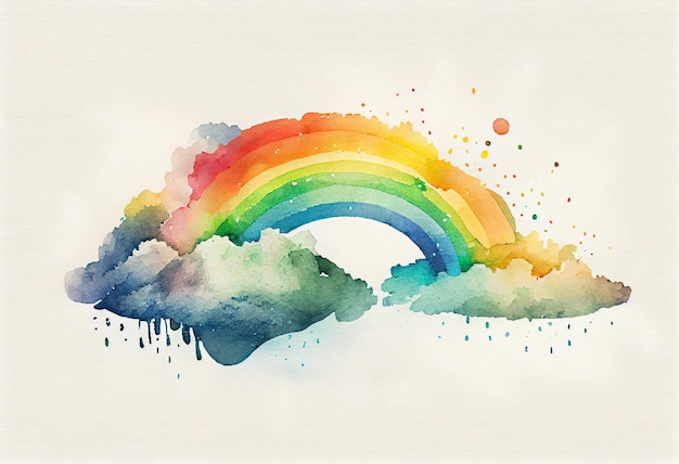 Illustration of rainbow watercolor style Generative AI