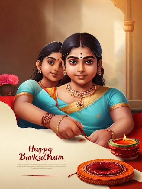 Illustration Of Raksha Bandhan Greeting Card Design